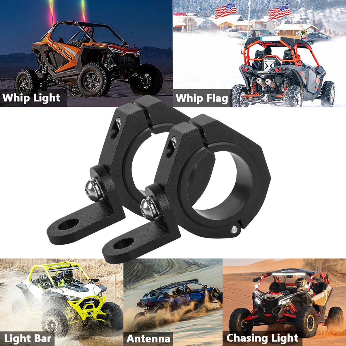 1FT LED Whip Light with APP & RF Remote Control for ATV UTV Side by Side Truck Offroad Dancing Warning Antenna Flagpole Lights