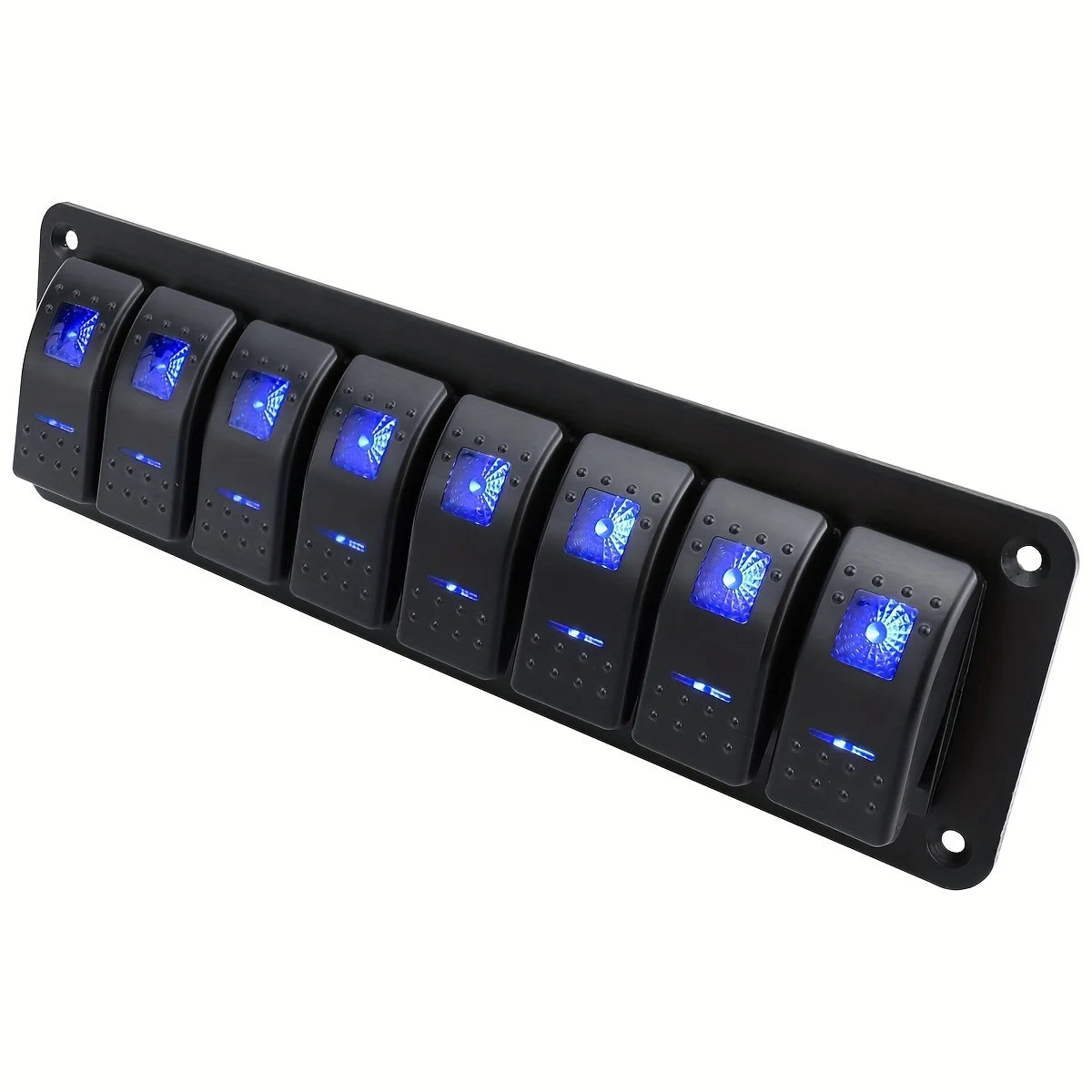 3-group, 4-group, 5-group, 6-group, 8-group rocker switch panel 5-pin, suitable for 12V/24V cars, ships, ATV trailers, blue