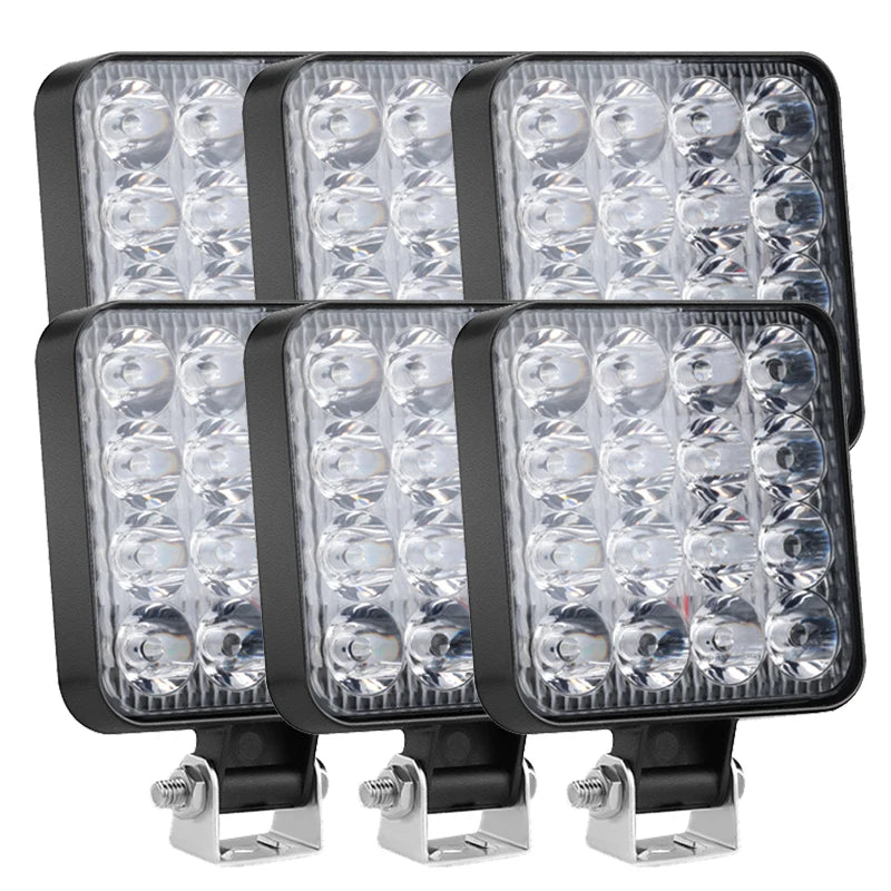 48W 16 Led 12V 24V LED Light Bar Work Light For Car Tractor Boat Truck 4X4 4WD SUV ATV Off Road Car SUV ATV Barra LED Headlights