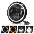 LED HeadLight Bulbs 7inch Round Motorcycle LED HeadLamp Angle Eyes 12V 24V Turn Signal for Lada Niva Urban Offroad 4x4