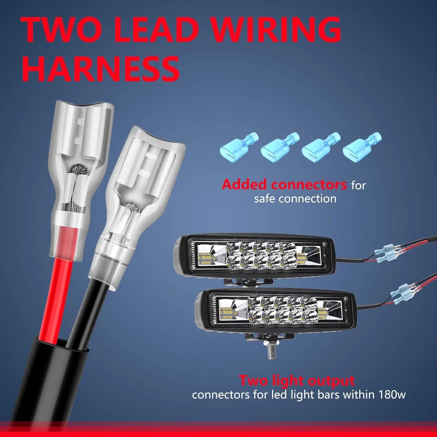 LED Light Bar Wiring Harness Kit 14AWG Heavy Duty 12V 5Pin Rocker Laser On Off Switch Power Relay Blade Fuse-without light